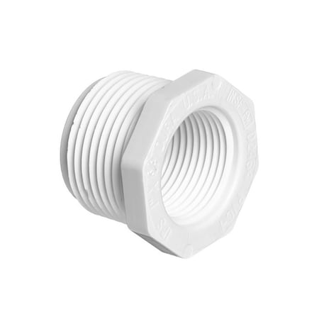 1-1/4 Inch X 1/2 Inch Threaded X Threaded PVC Bushing SCH 40